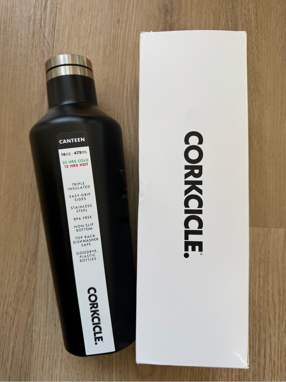 Corkcicle Black Stainless Steel Canteen